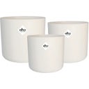 Sada kvetináčov b.for soft round white (14 cm, 16 cm, 18 cm) - 1 sada