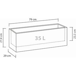 Scheurich Plantenbak C-Cube Long - Stony Black - 80 cm