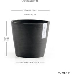 Ecopots Amsterdam - Dark Grey - Ø 20 cm