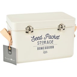 Contenitore Porta Semi con Manici in Pelle -  Crema - 1 pz.