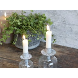 Chic Antique Fles Kandelaar - Ø 5 cm - Antiek Zink