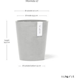 Ecopots Morinda Wit Grijs - Ø 17 cm, hoogte 19,5 cm